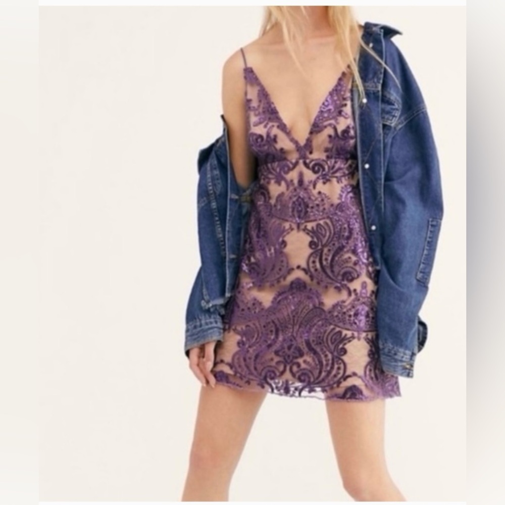 Free People Night Shimmers Mini Purple